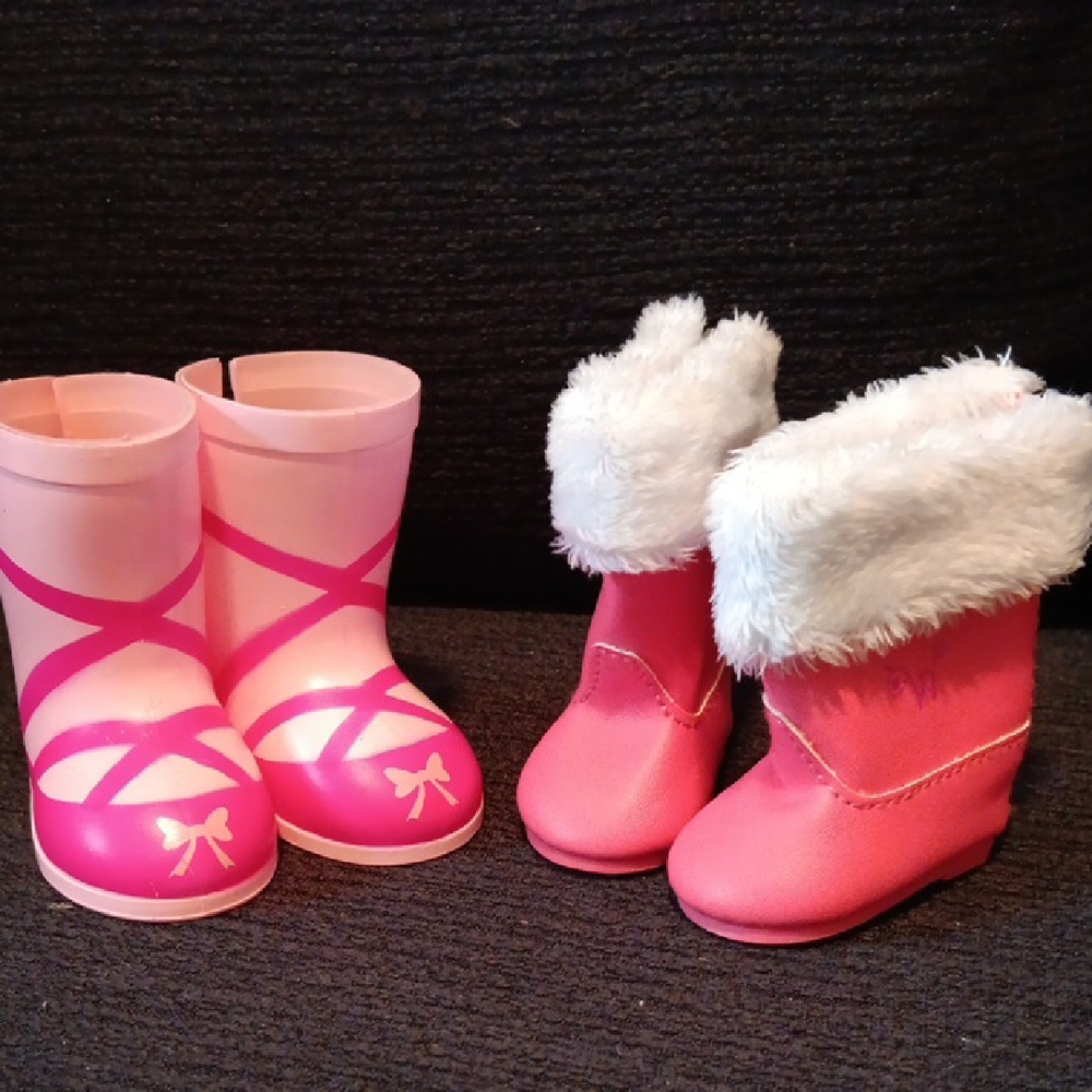 Pink Kids Toy Boots Set